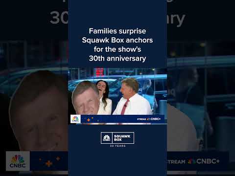 Families surprise Squawk Box anchors for the show's 30th anniversary ...