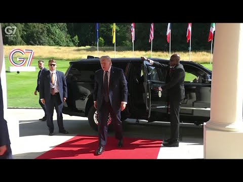 Trump Arrives at the G7 Summit in Evian, France