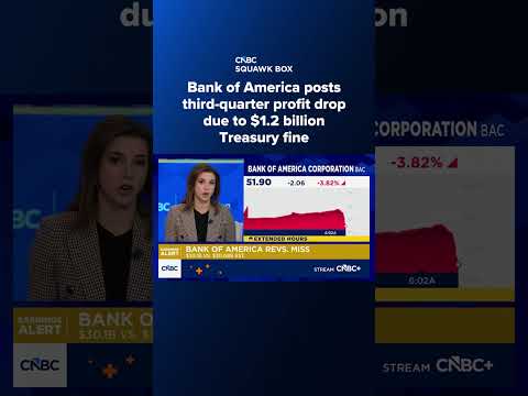 Bank of America posts third-quarter profit drop due to $1.2 billion Treasury fine