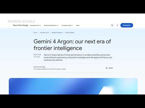 Google Rolls Out AI Model Gemini 4 Argon